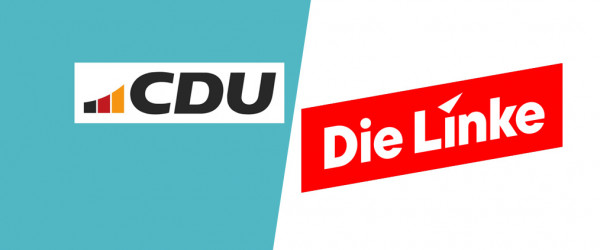 Grafik aus Logos der CDU und der Linken (Quelle: RIK)